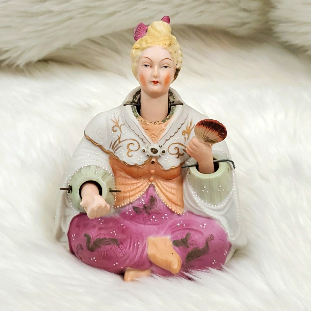Vintage Ardalt Figurine Japan Nodder Women Geisha Rare Porcelain